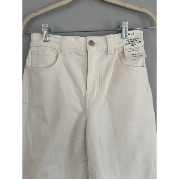 NWT Madewell Tile White The Perfect Vintage Wide Leg Crop Jeans Size 25 - Picture 6 of 11